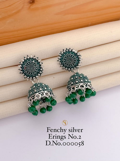 Designer Fancy Navaratri Special Silver Earrings 4 Wholesale Online
